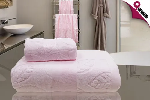 From QR49 Add Comfort with a Two-Piece Set of Super Soft Towels - Choose from 3 Pastel Colors! (Up to QR294 Value)